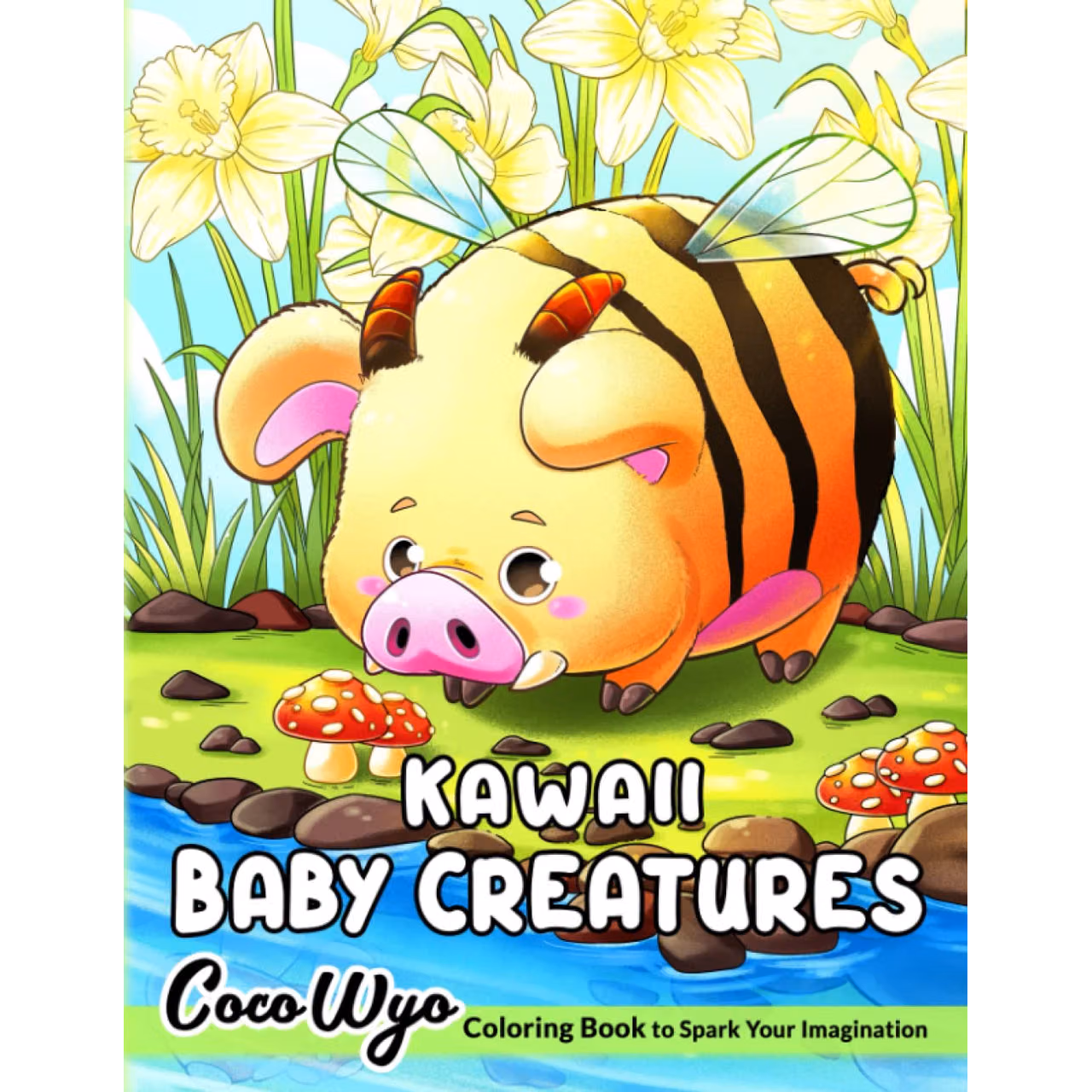 Kawaii Baby Creatures Coloring Book: Coloring Book With Adorable Illustration Such As Cute Baby Animals, Fantasy Creatures ... For Stress Relief and Relaxation