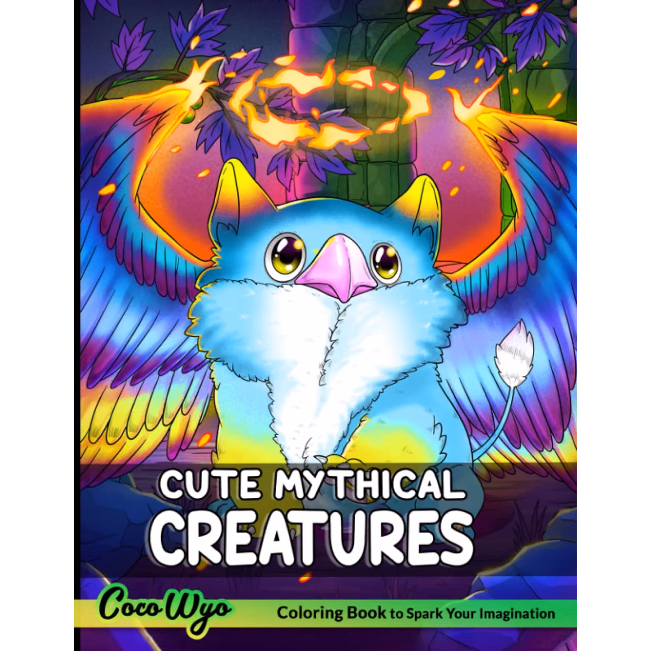 Cute Mythical Creatures Coloring Book: A Fantasy Themed Coloring Book with Chibi Fantasy Animals and Monsters for Stress Relieving & Relaxation