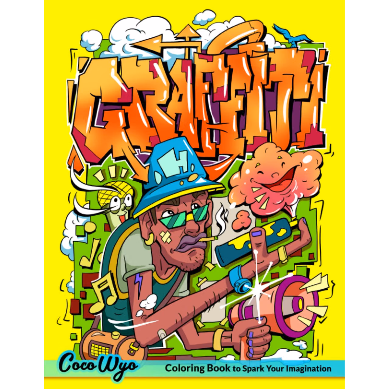 Graffiti Coloring Book: A Coloring Book Featuring Street Art Coloring Pages with Graffiti Designs Such As Fonts, Drawings, Quotes and More for Stress Relief & Relaxation