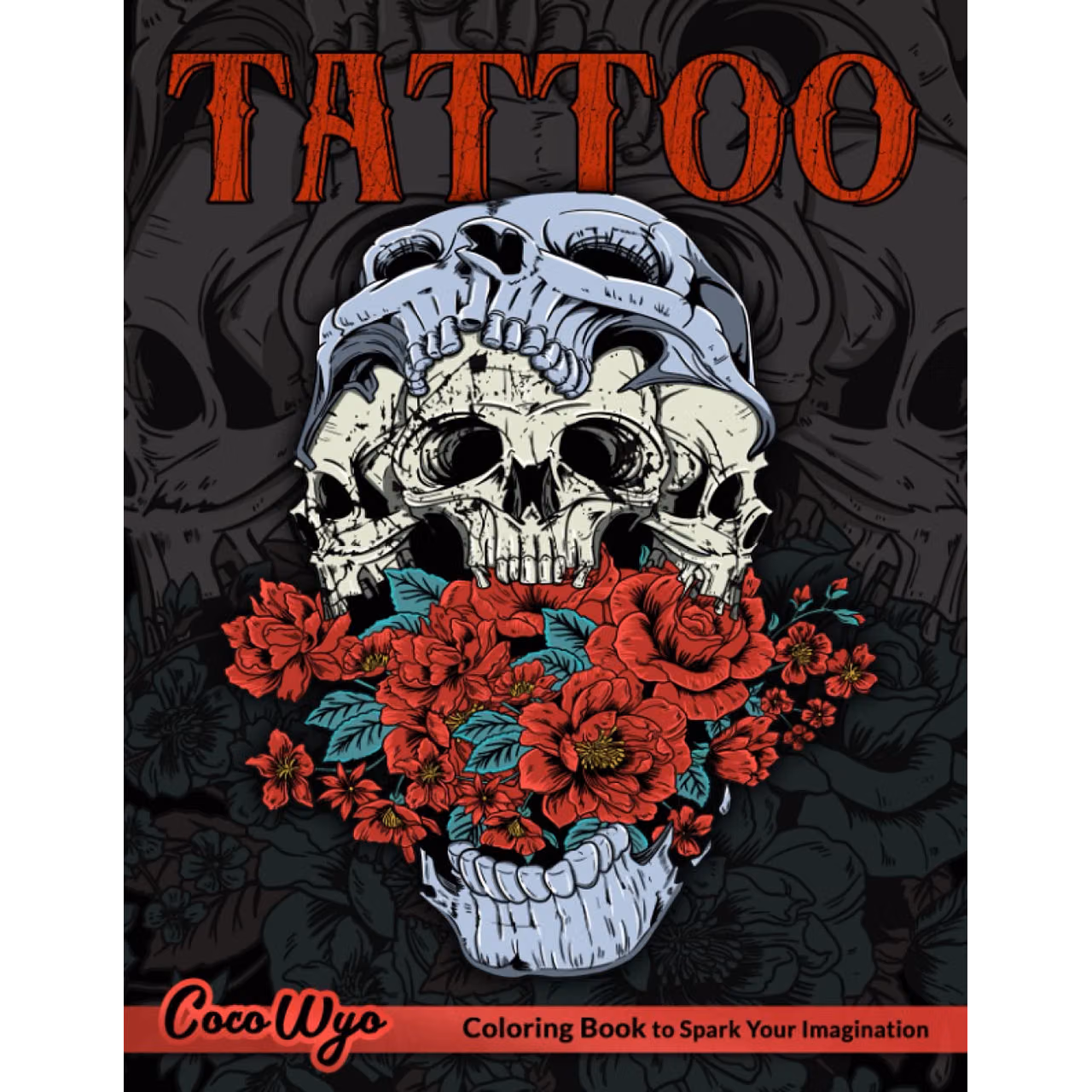 Tattoo Coloring Book: 45 Beautiful Modern Tattoo Design such as Heart Flowers Wolfs For Relaxation - Coloring Books For Adults
