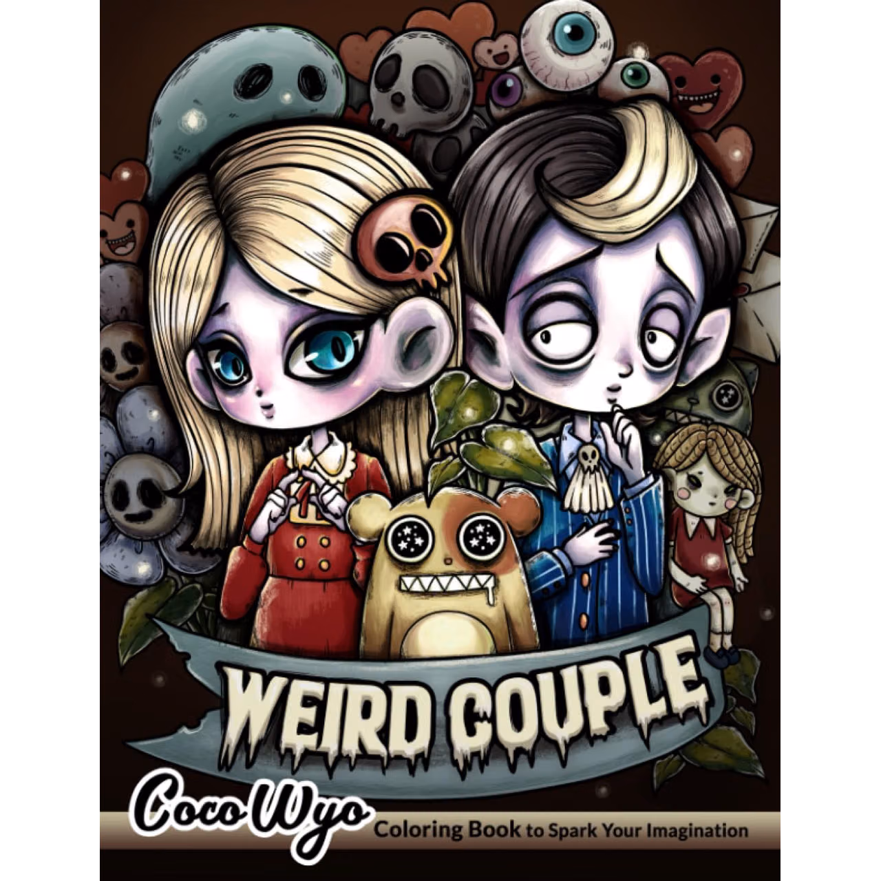 Weird Couple: Coloring Book Features Spooky Adorable Characters, Cute Love Story and More for Stress Relief & Relaxation