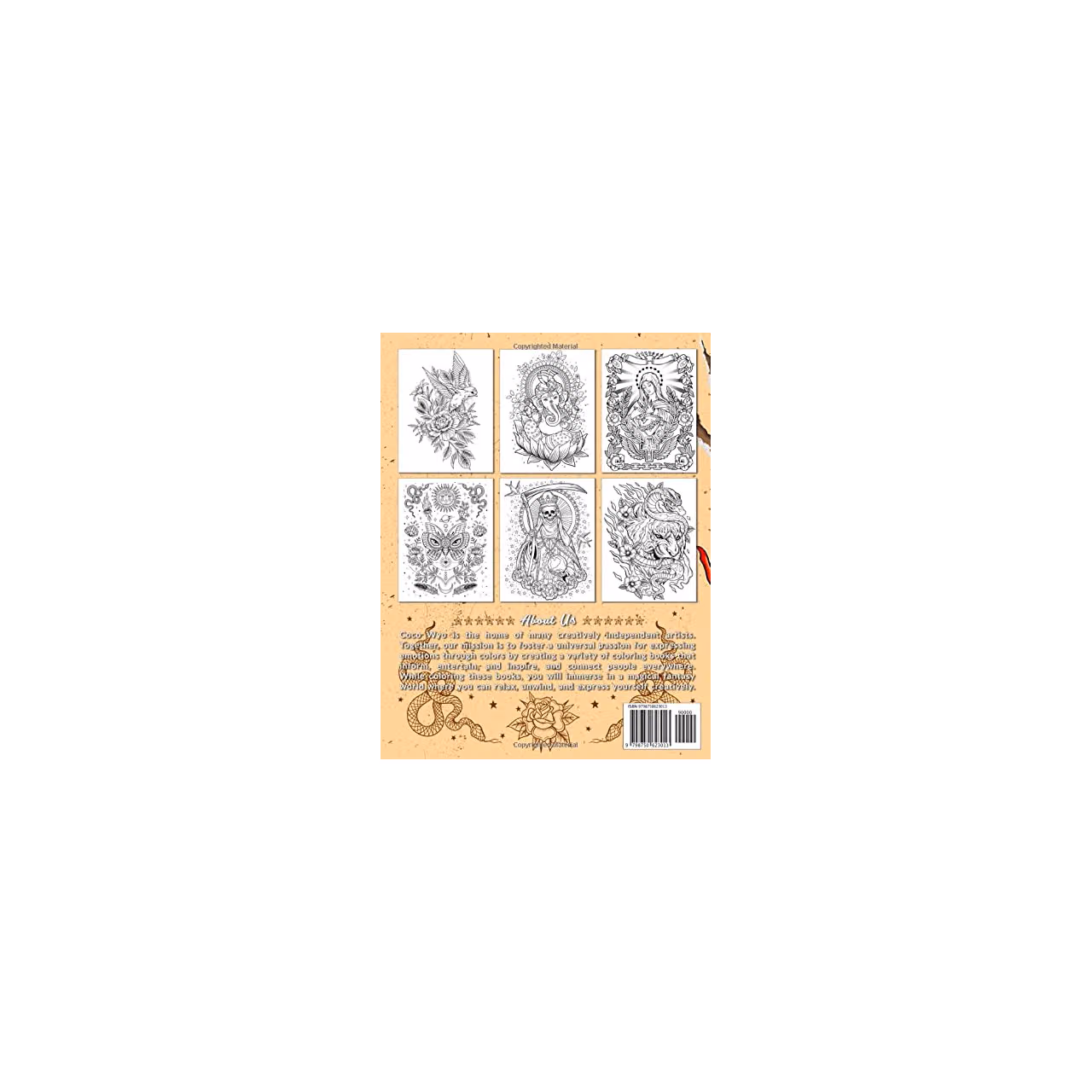 Tattoo Coloring Book: Adults Coloring Book With Modern Tattoo Design Heart Flowers Animals For Relaxation