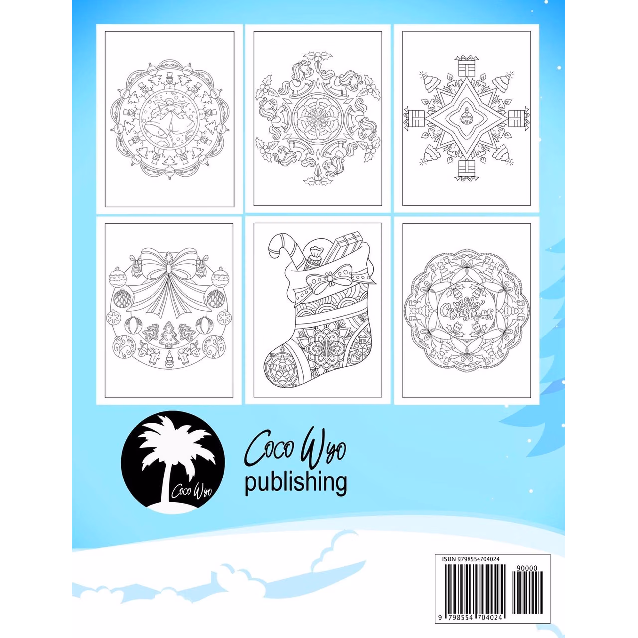 Christmas Mandalas Coloring Book For Kids: Easy, Fun and Relaxing Christmas Mandalas for Boys, Girls, Kids Ages 4-8. Unique Designs of Snowman, Santa Claus Hat, Gingerbread, Bell and More.