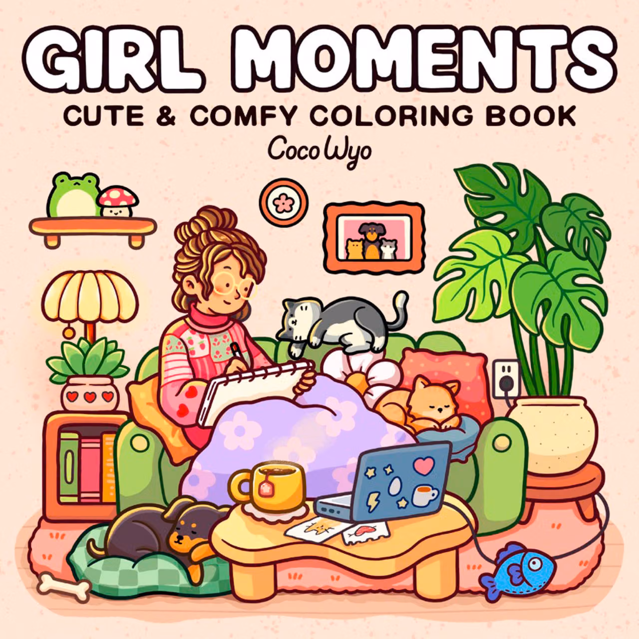 Girl Moments: Coloring Book for Adults and Kids (Cozy Spaces Coloring)