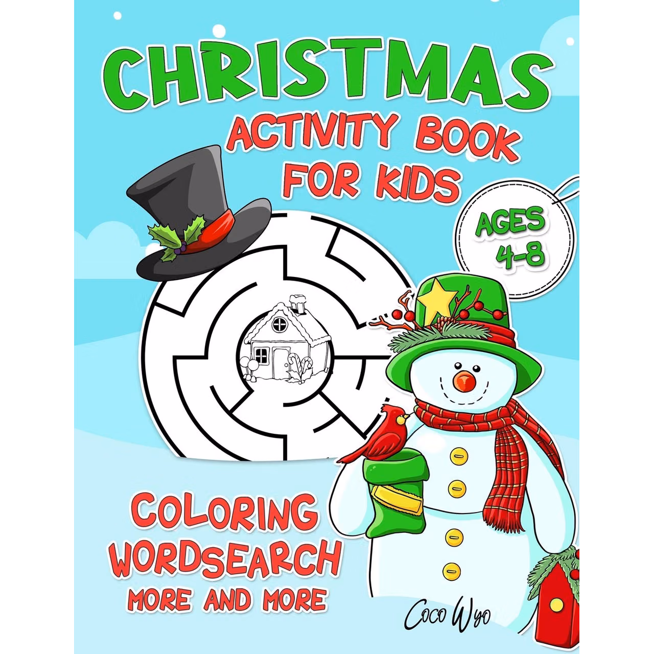 Christmas Activity Book For Kids Ages 4-8: Mazes, Word Scramble, Word Search, Odd One Out,Matching game, Coloring Pages, and More
