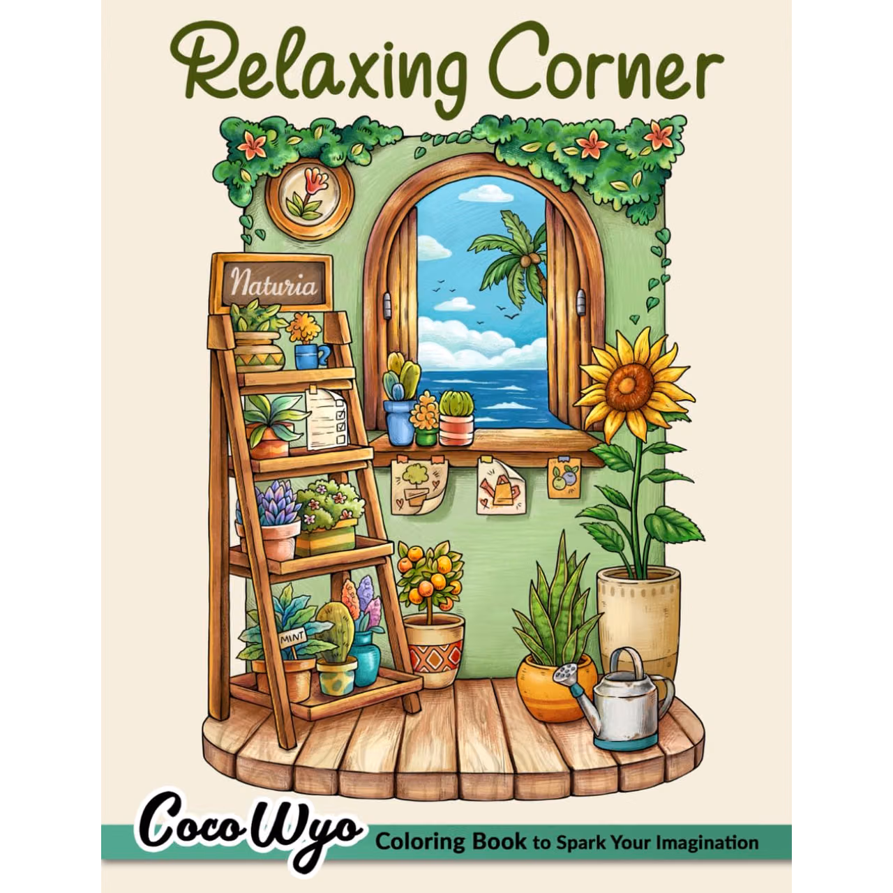 Relaxing Corner: Adult Coloring Book with Calm, Cozy, and Peaceful Spaces for Relaxation and Stress Relief