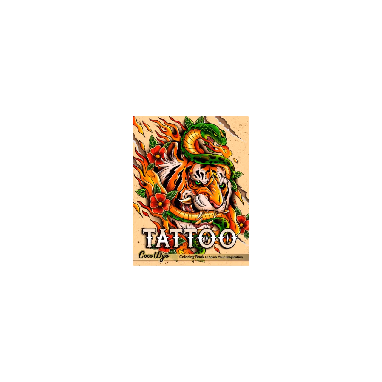 Tattoo Coloring Book: Adults Coloring Book With Modern Tattoo Design Heart Flowers Animals For Relaxation